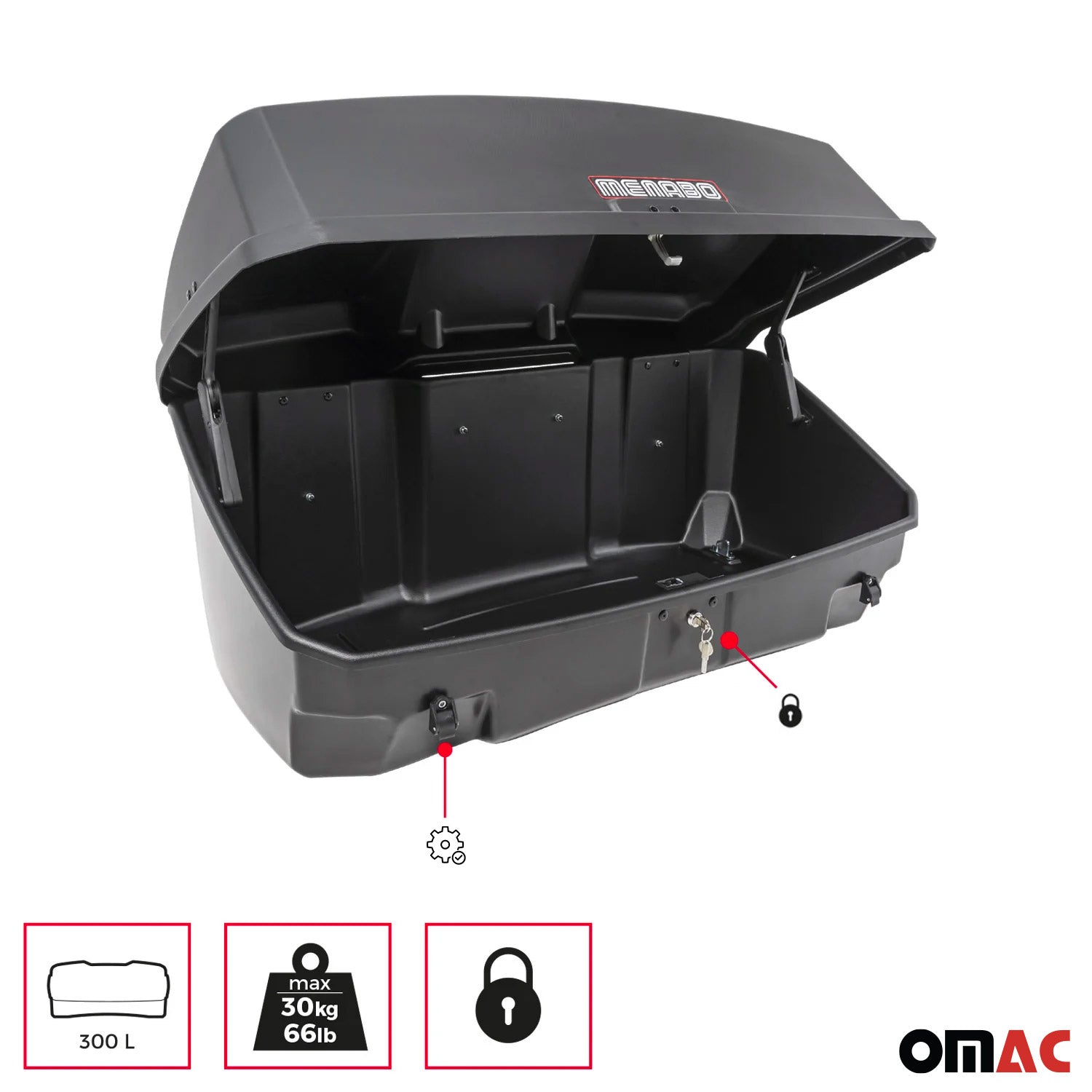 Menabo Mizar Box para Alcor 3 portabicicletas caja trasera para Universal
