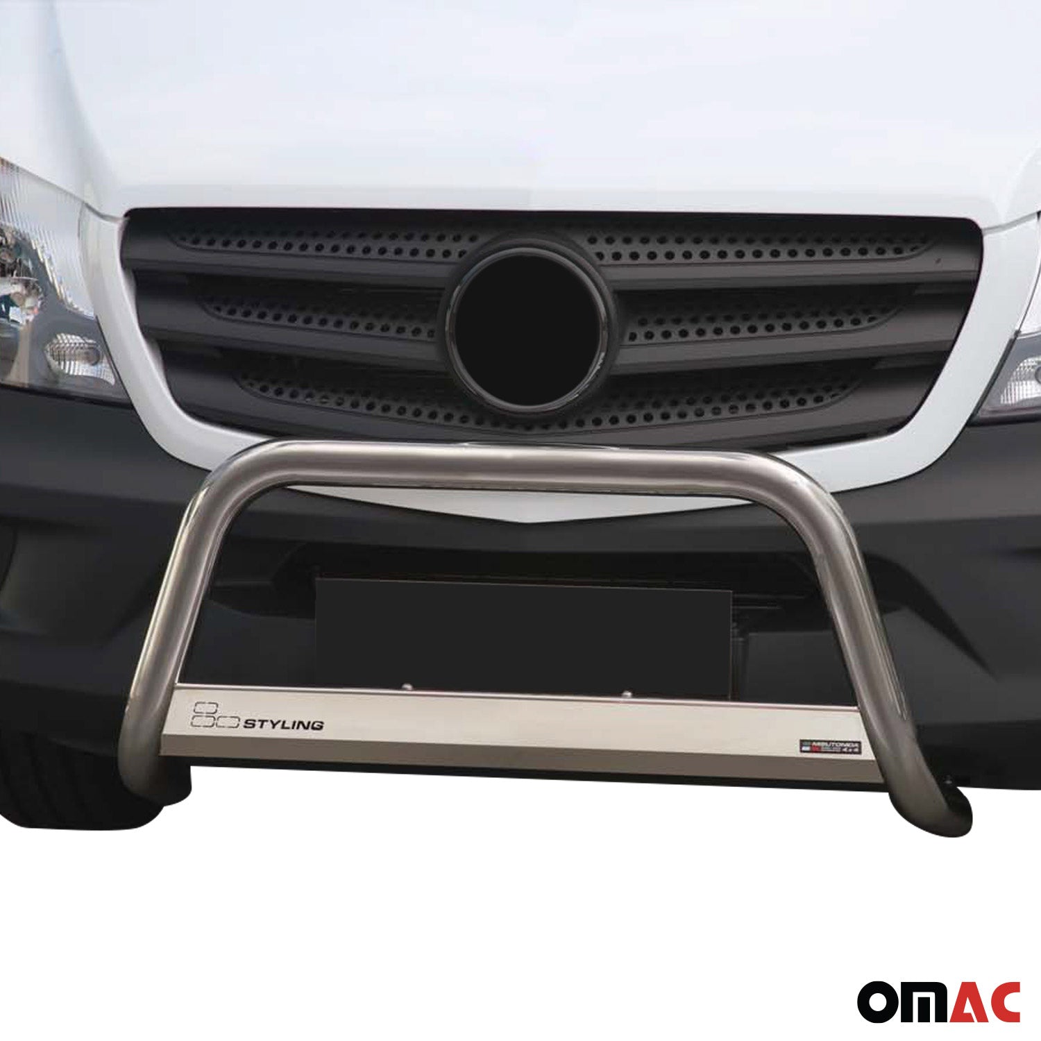 Bull Barra Frontal para Mercedes Sprinter 2013-2018 Plata Brillante Acero