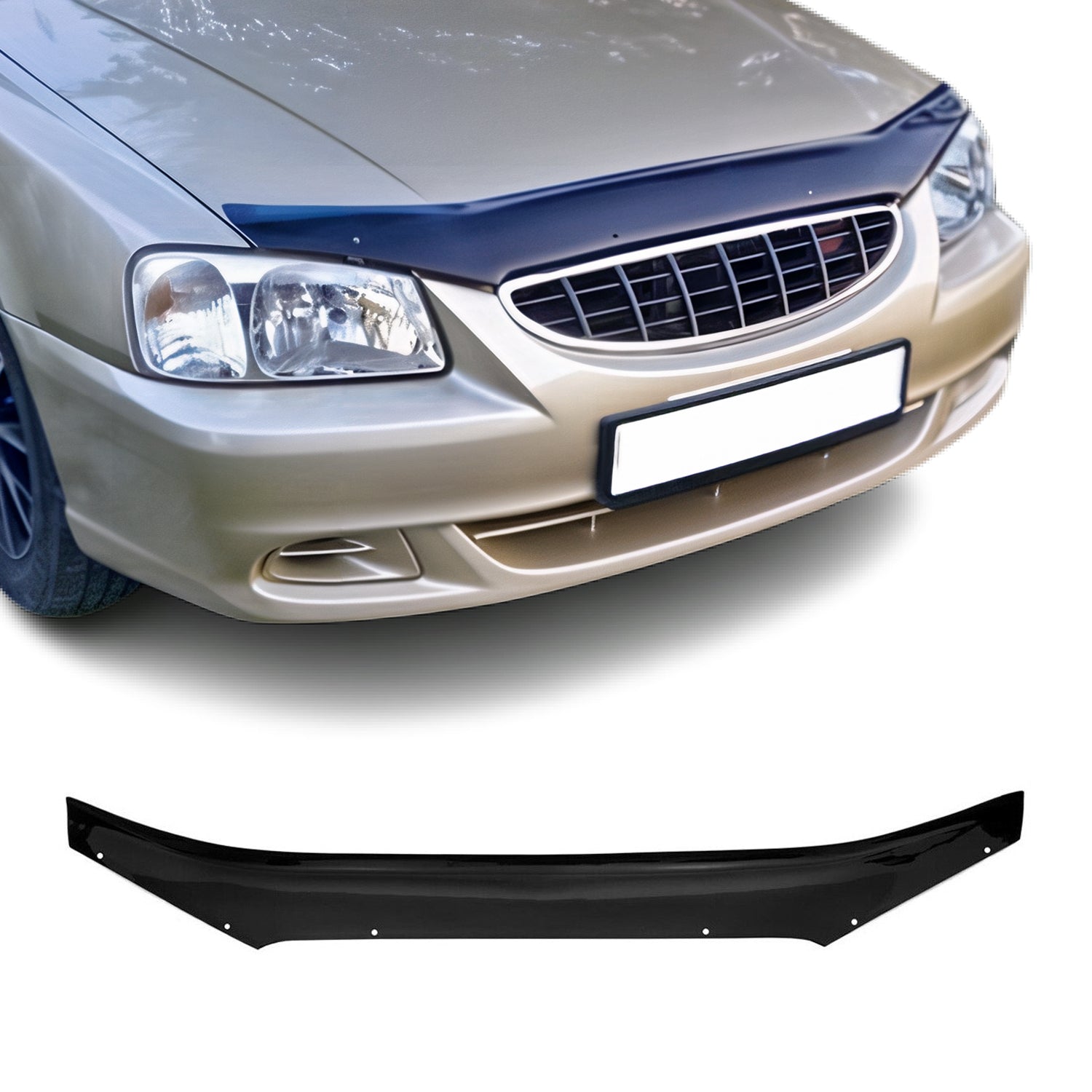 Deflector de Capó para Hyundai Accent 2000-2012 Oscuro Brillante Acrílico