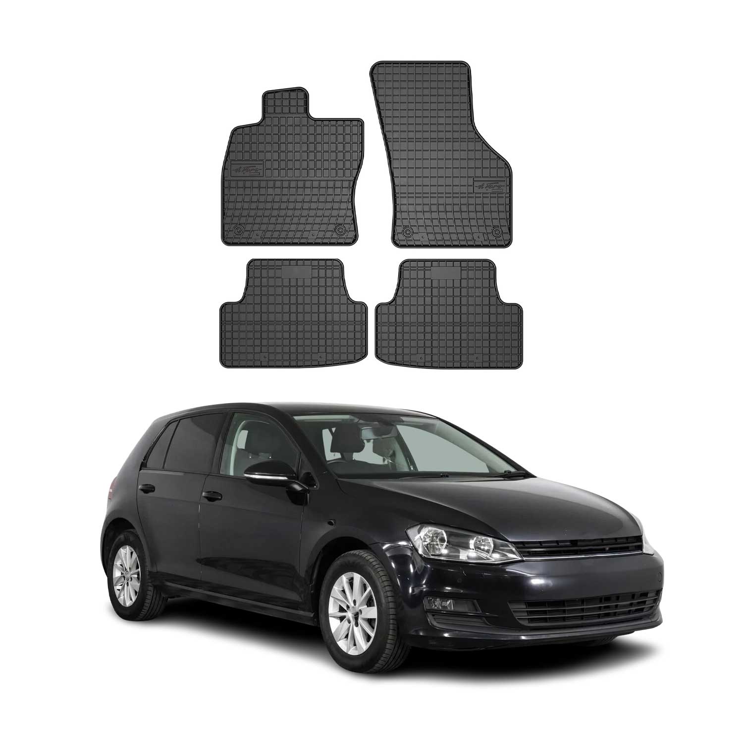 OMAC Alfombrillas De Coche para VW Golf 2012-2020 Negro Goma 4Pza