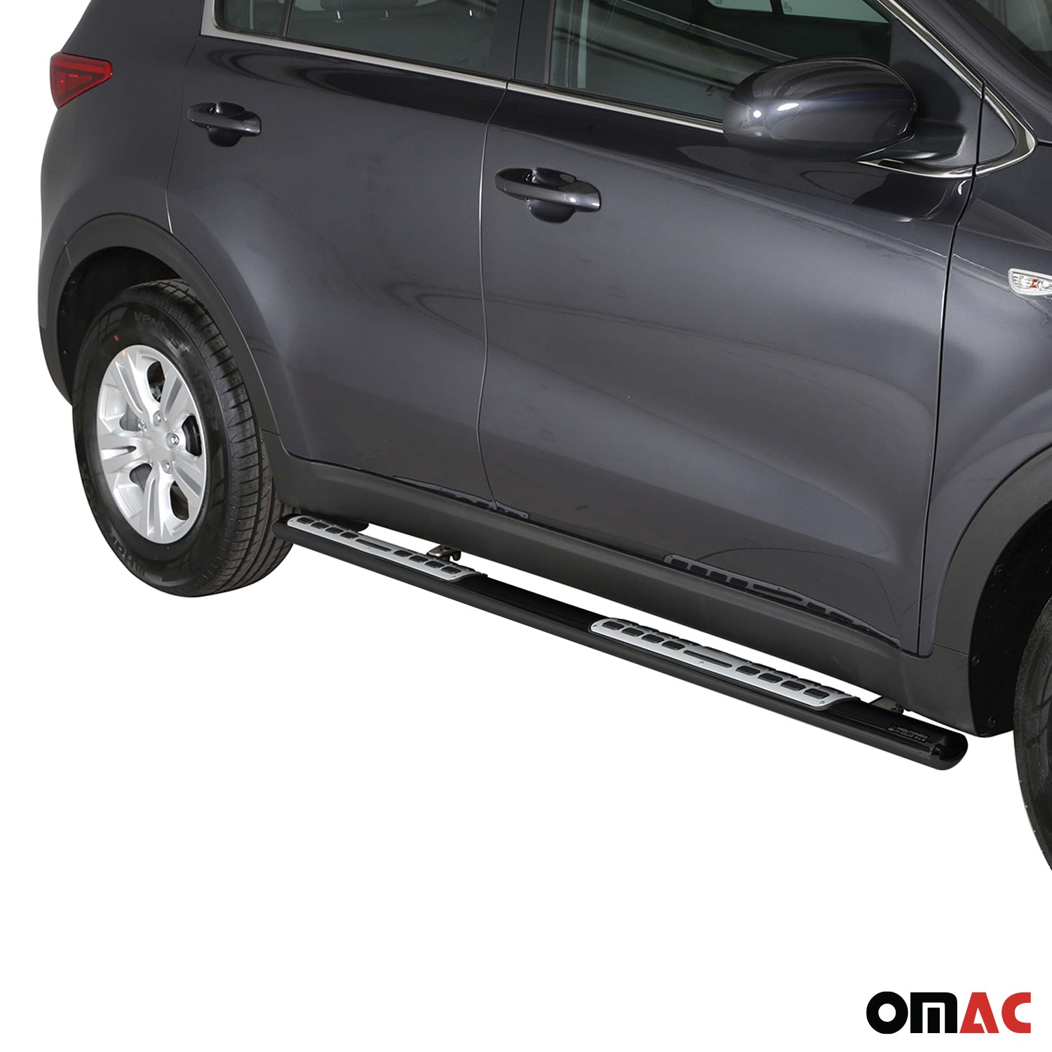 Par de Estribos Barras Laterales para Kia Sportage 2016-2018 Negro Acero