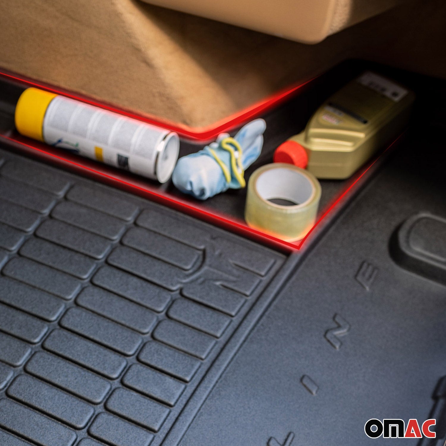 Premium Bandeja Maletero Alfombrilla para Hyundai Santa Fe IV 2018-2020 Pre-FL