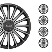 Sparco Treviso Tapacubos 14 Pulgadas Universal Negro Plata ABS Plástico