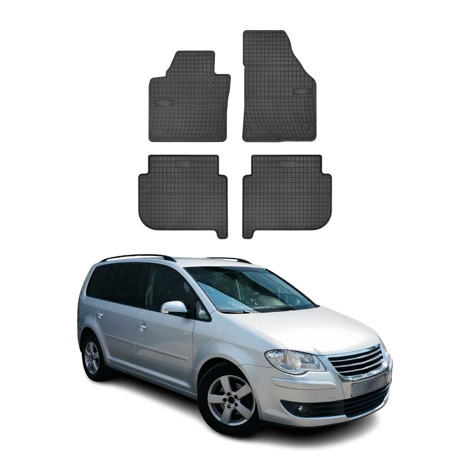 OMAC Alfombrillas De Coche para VW Touran 2003-2010 Negro Goma 4Pza