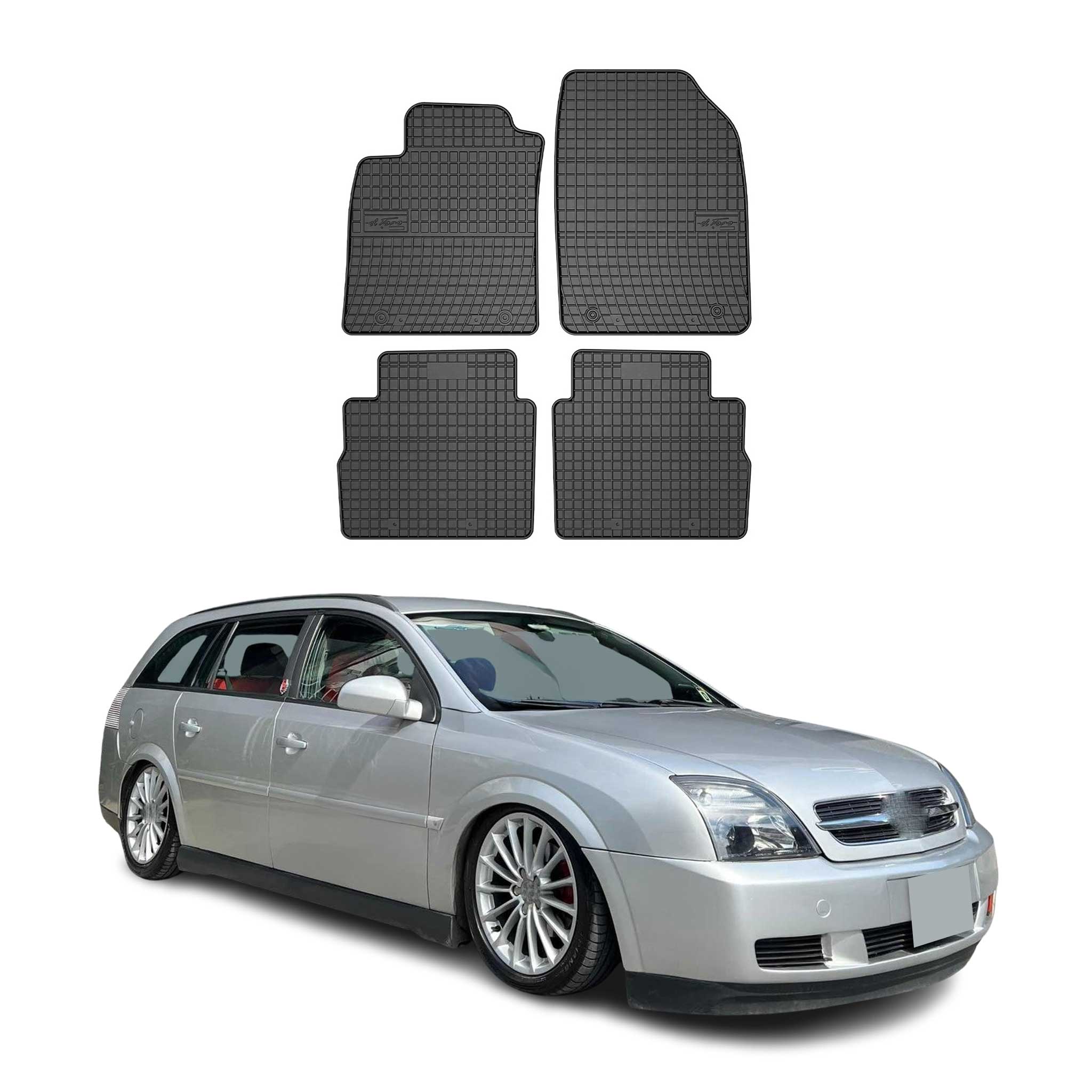 OMAC Alfombrillas De Coche para Opel Vectra C 2003-2009 Negro Goma TPE 4Pza