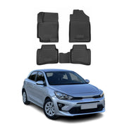 OMAC Alfombrillas De Coche para Kia Rio 2017-2024 Negro Goma TPE 4Pza