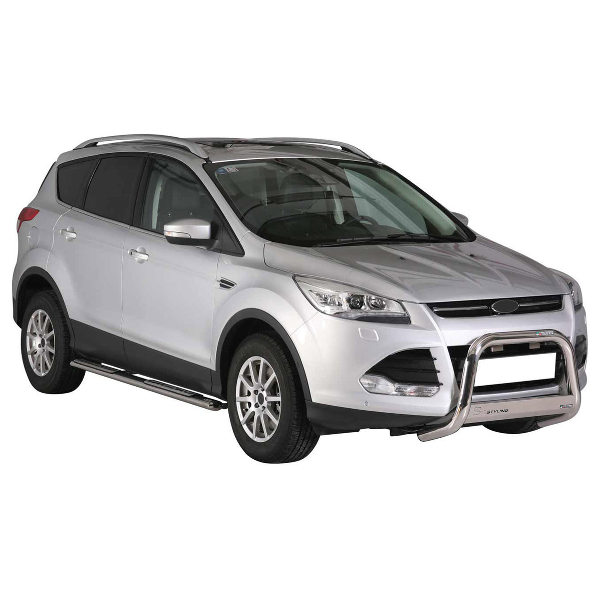 Bull Barra Frontal para Ford Kuga 2013-2016 Plata Brillante Acero
