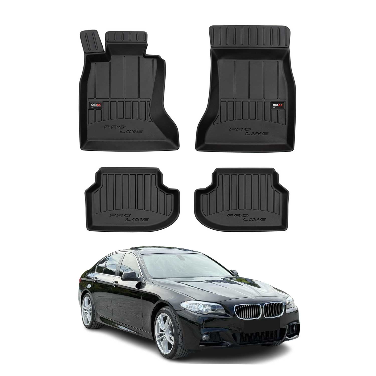 OMAC Premium Alfombrillas De Coche para BMW Serie 5 F10 F11 2013-2017 Goma 4x