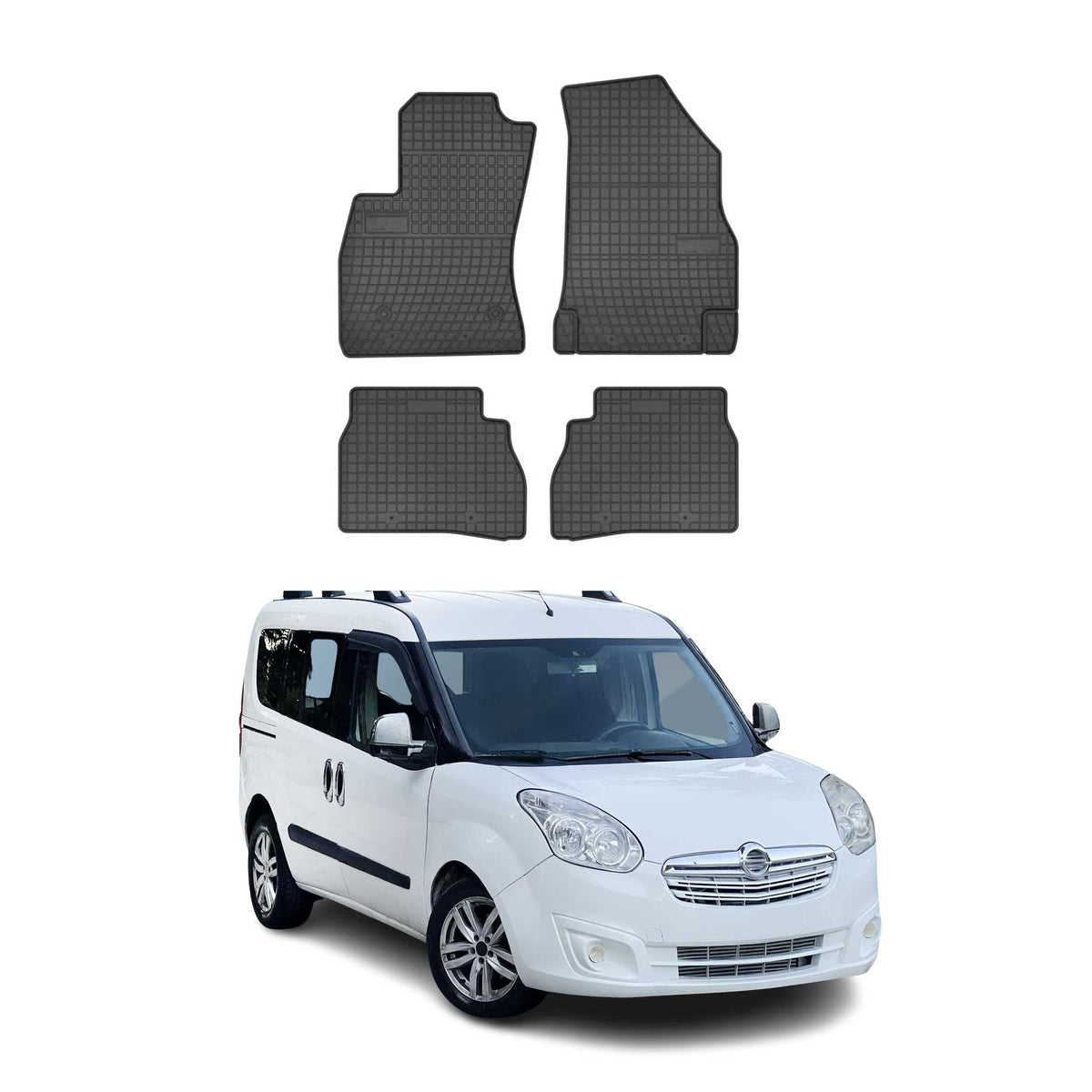 OMAC Alfombrillas De Coche para Opel Combo D 2012-2019 Negro Goma TPE 4Pza