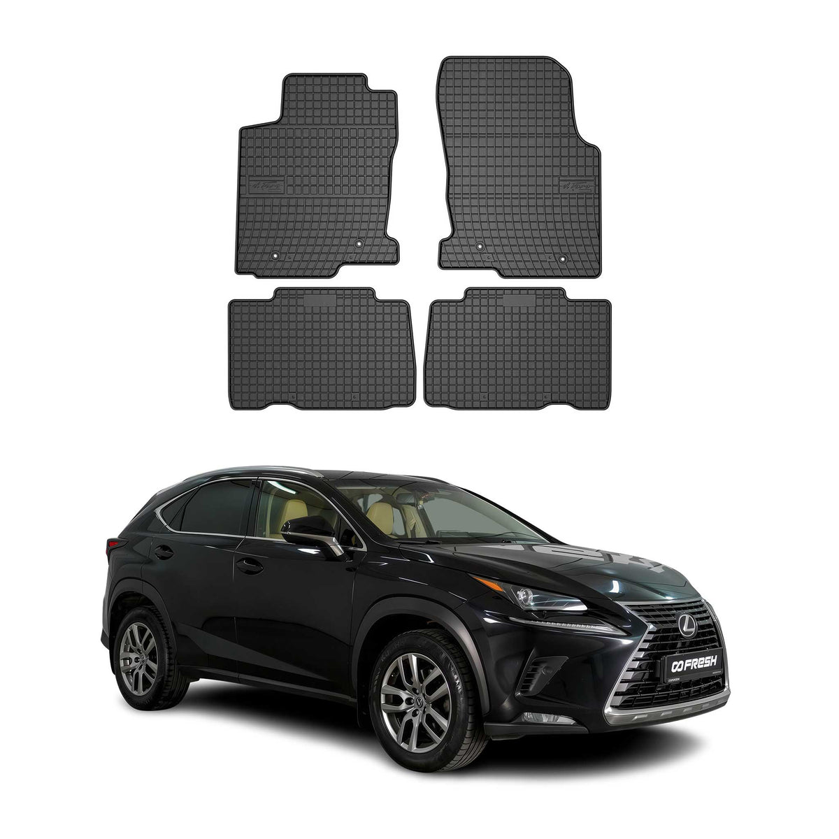 OMAC Alfombrillas De Coche para Lexus NX 200 2014-2021 Negro Goma 4Pza