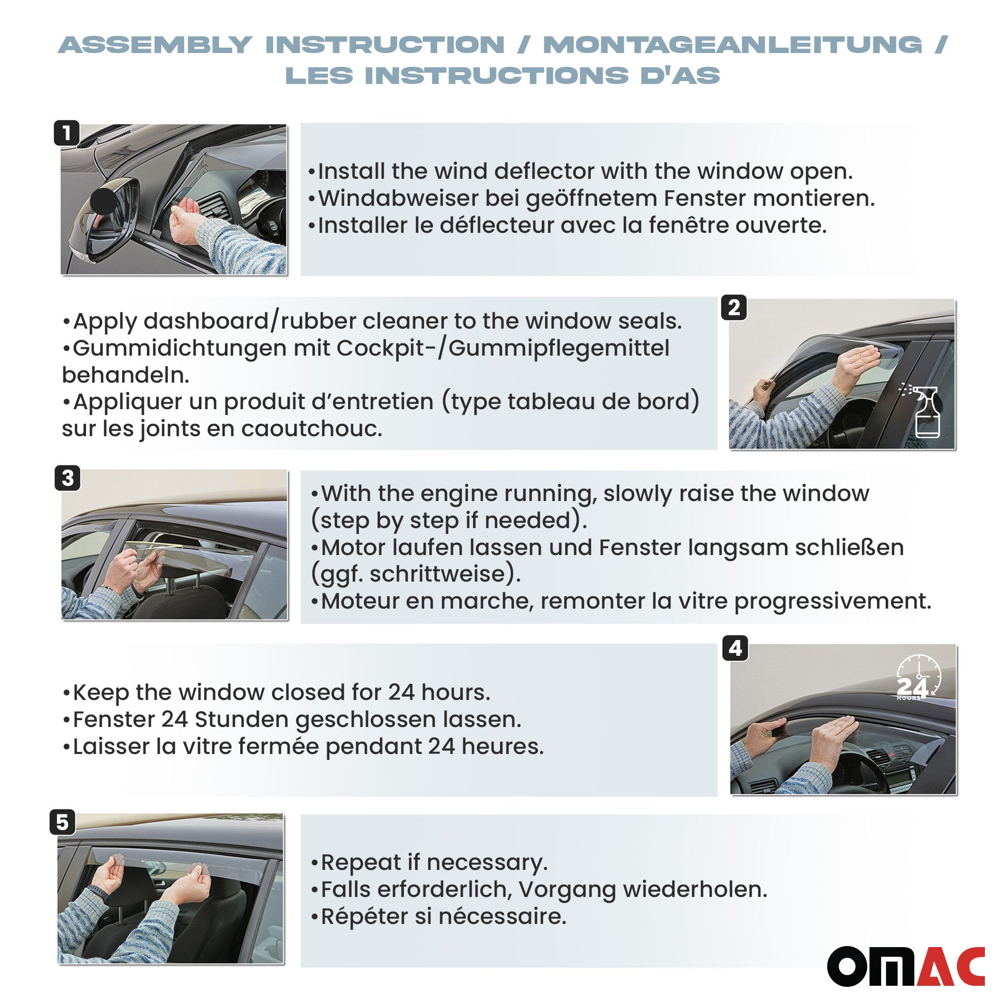 Deflectores de Aire de Viento para RAM Promaster 2014-2023 Oscuro Acrílico