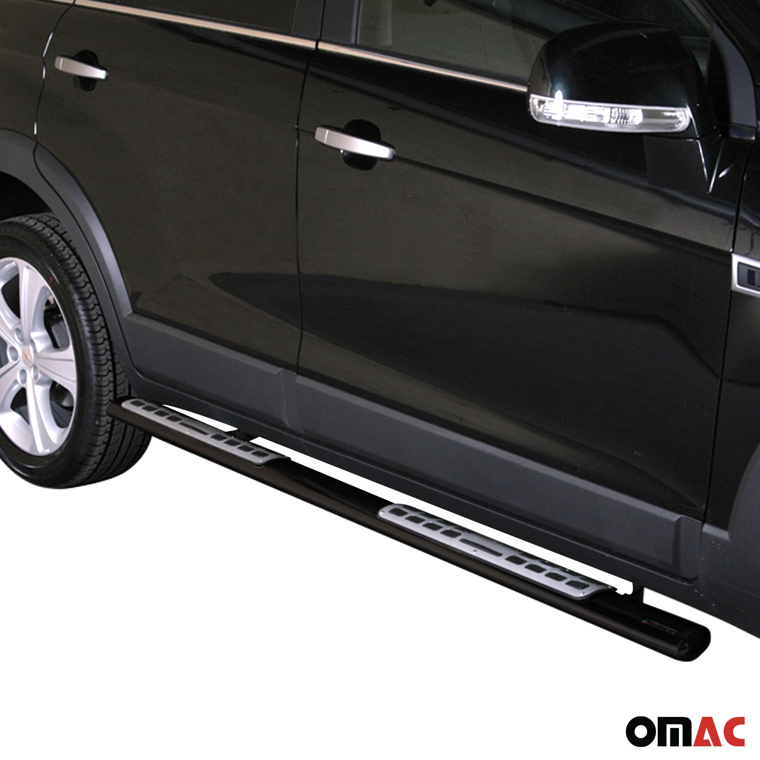 Par de Estribos Barras Laterales para Chevrolet Captiva 2011-2016 Negro Acero