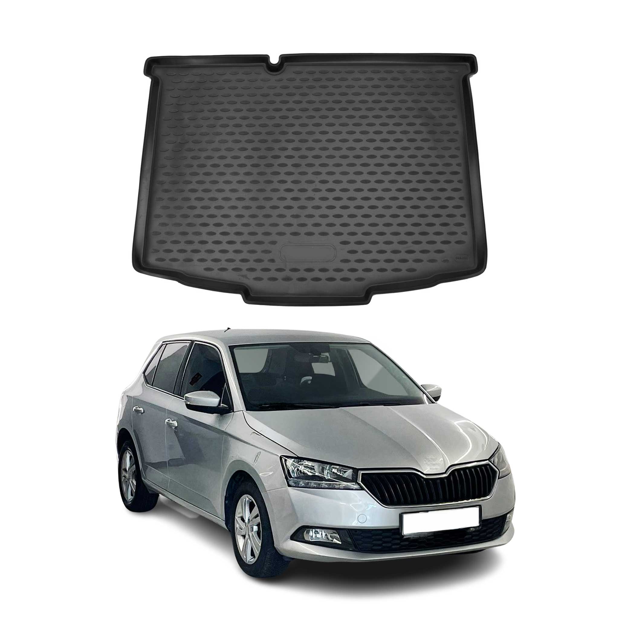 OMAC Bandeja Maletero Alfombrilla para Skoda Fabia 2014-2021 Negro Goma TPE 1Pza