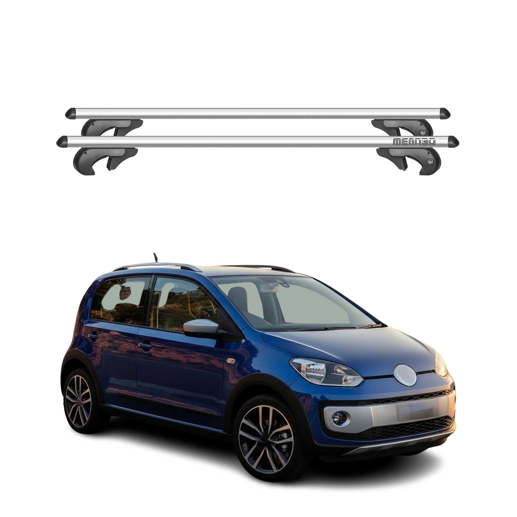 Menabo Barras de Techo Baca para VW Cross UP 2013-2016 Gris Aluminio 2Pza