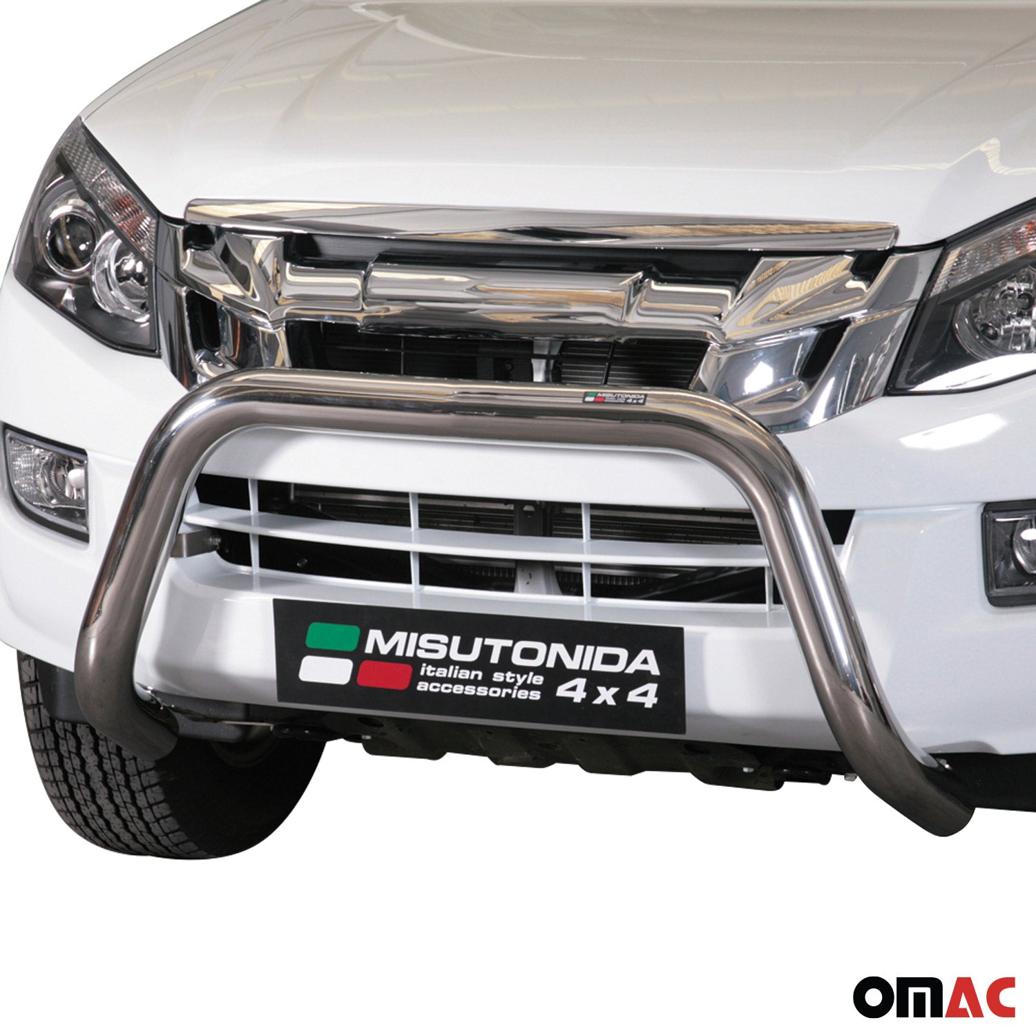 Bull Barra Frontal para Isuzu D-Max 2012-2019 Plata Brillante Acero 1Pza