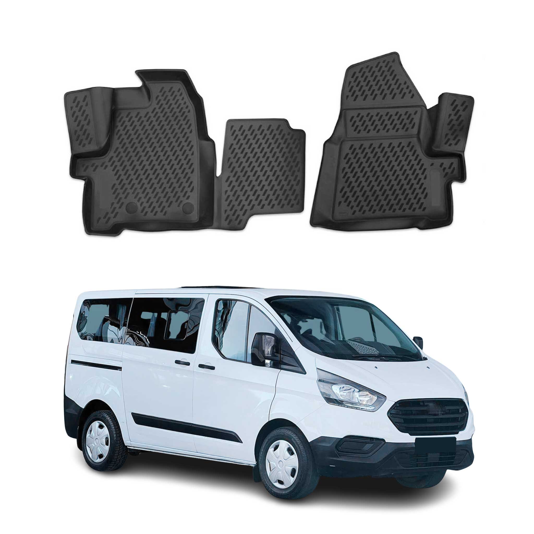 OMAC Alfombrillas Coche para Ford Tourneo Custom 2012-2018 Negro Goma TPE 2Pza
