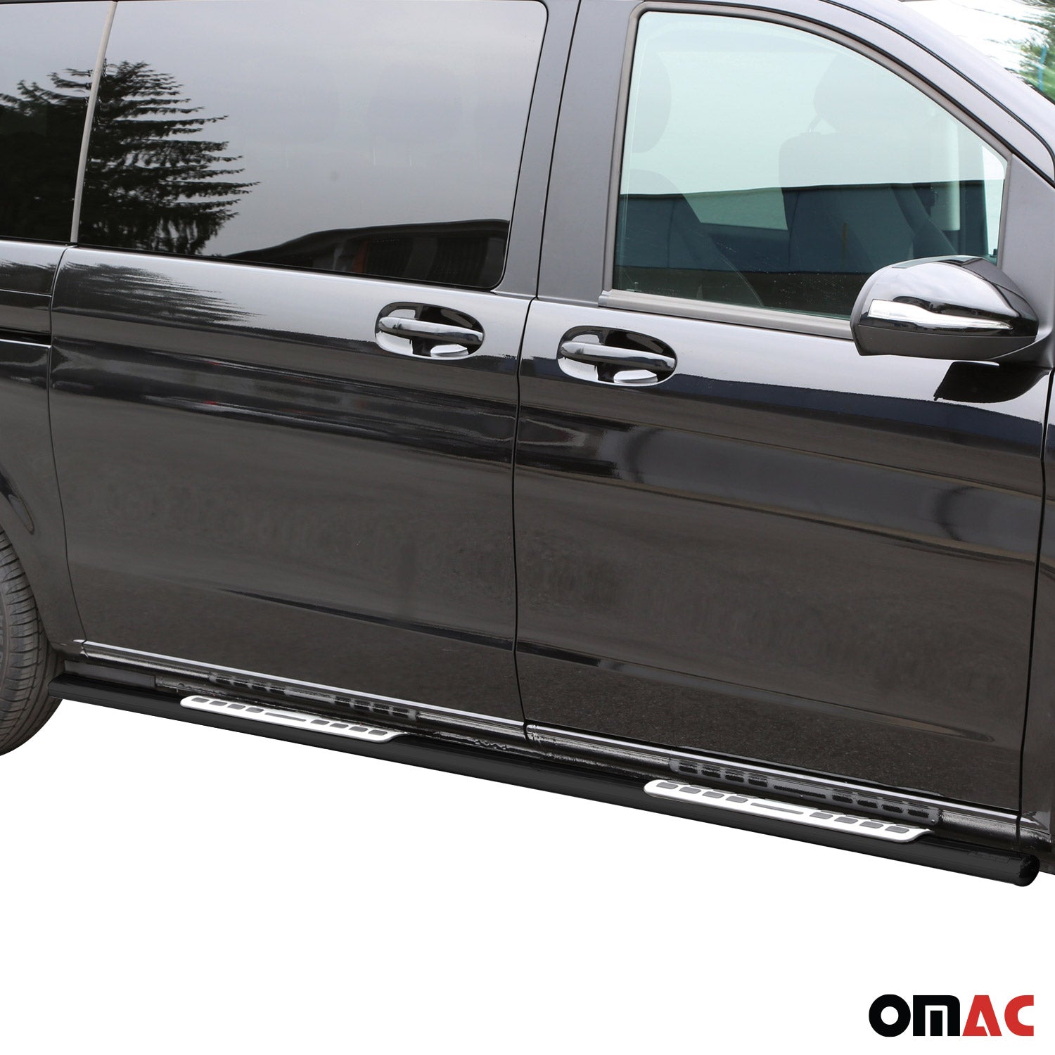 Estribos Barras Laterales para Mercedes Vito Classe W447 2014-2025 Negro Acero