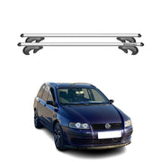 Menabo Barras de Techo Coche Barra para Fiat Stilo Kombi 2001-2010 Gris Alu 2Pza