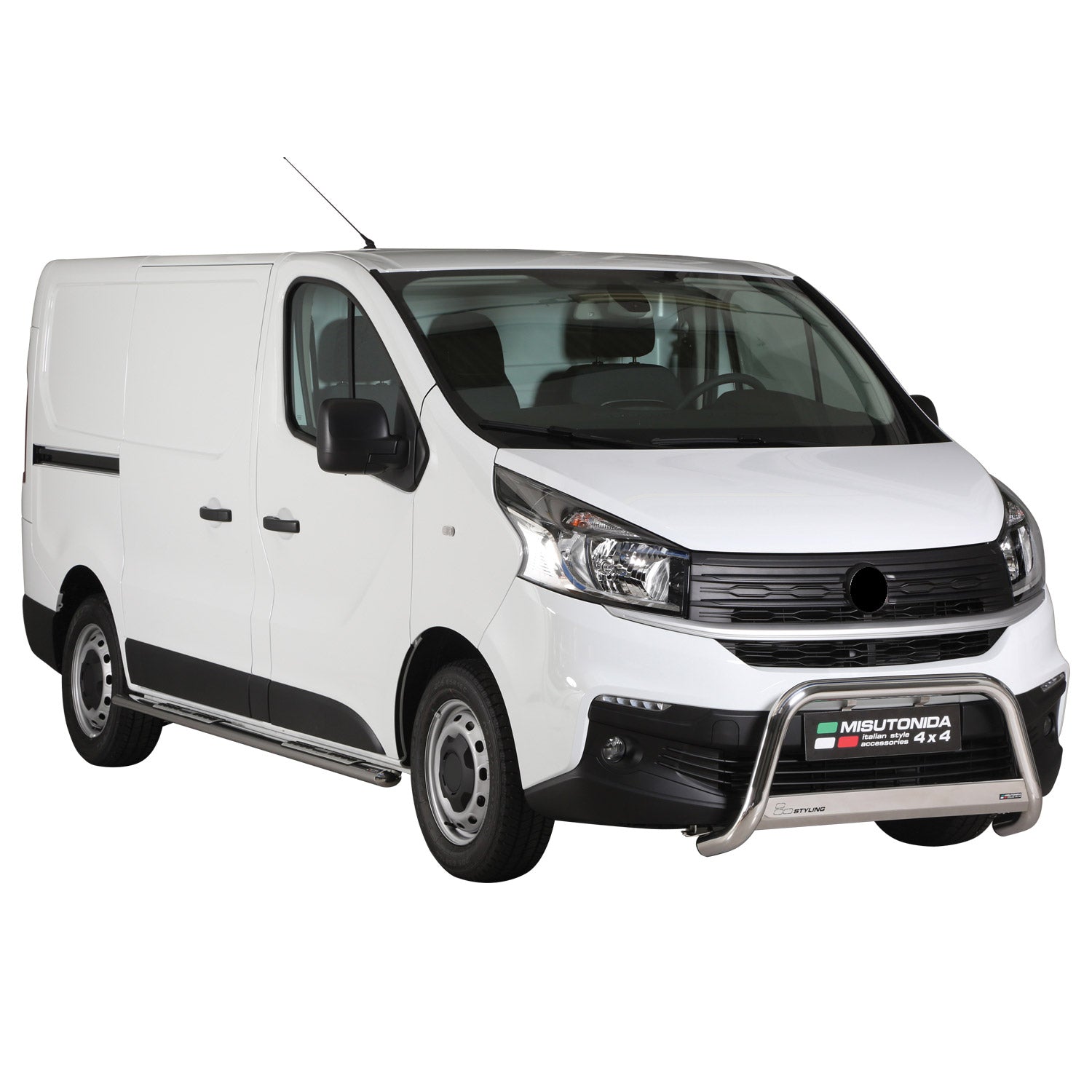 Par de Estribos Barras Laterales para Fiat Talento 2016-2020 Corto Plata Acero