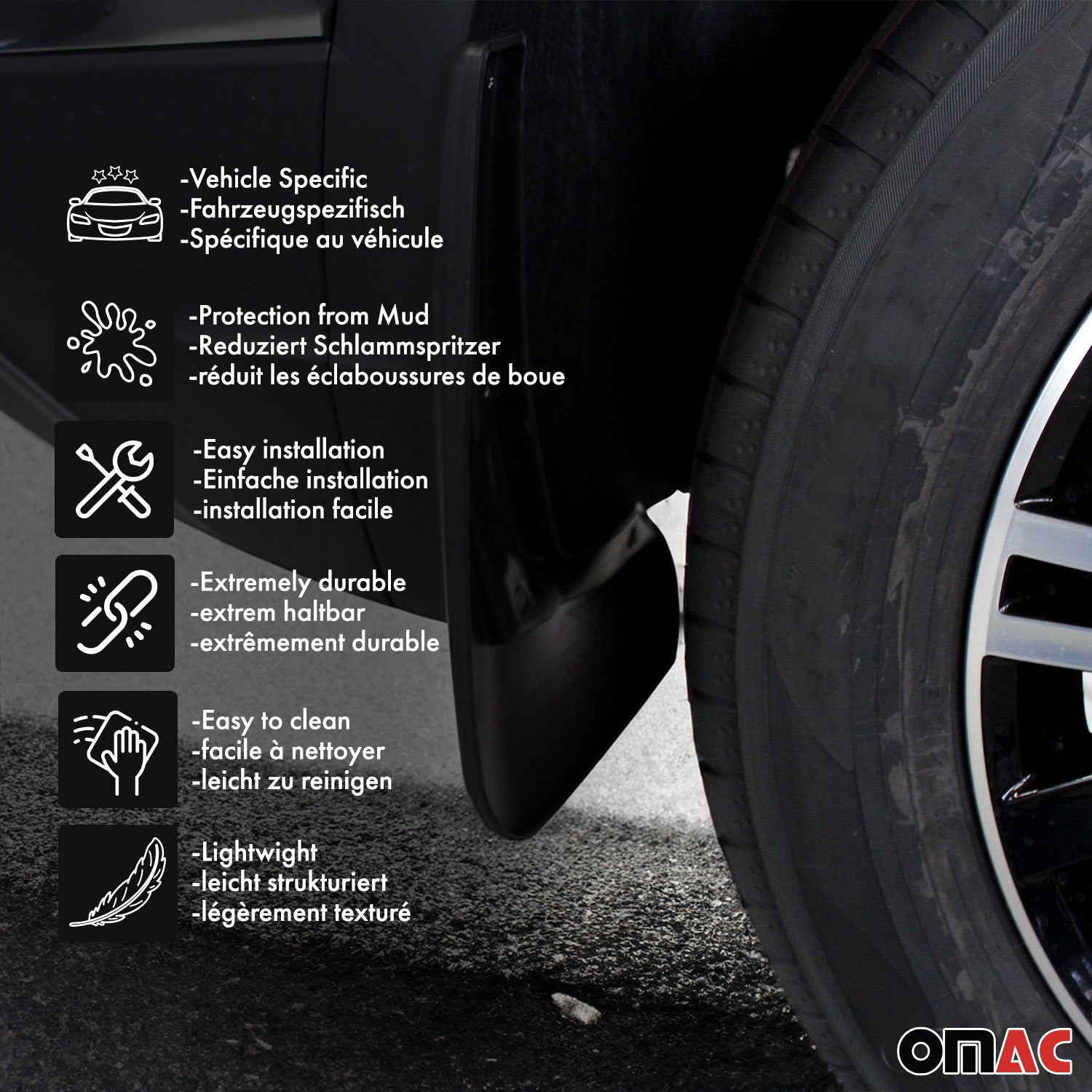 Juego de Guardabarros Trasero para Nissan Juke 2011-2015 Negro Mate 2Pza