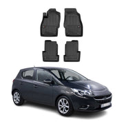 OMAC Premium Alfombrillas De Coche para Opel Corsa 2014-2019 Negro TPE Goma 4Pza