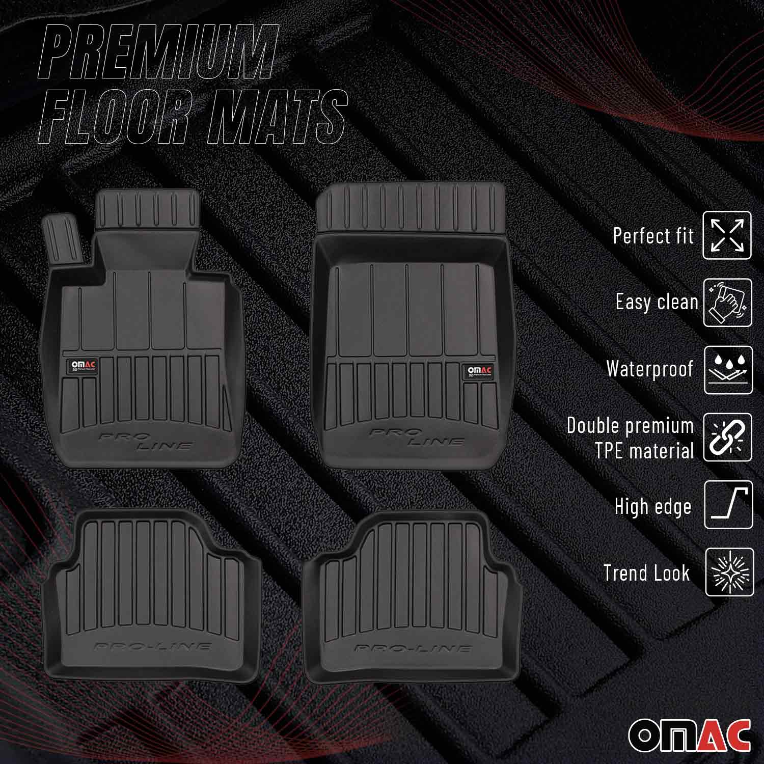 OMAC Premium Alfombrillas De Coche para BMW Serie 3 E90 E91 2004-2012 Goma 4x