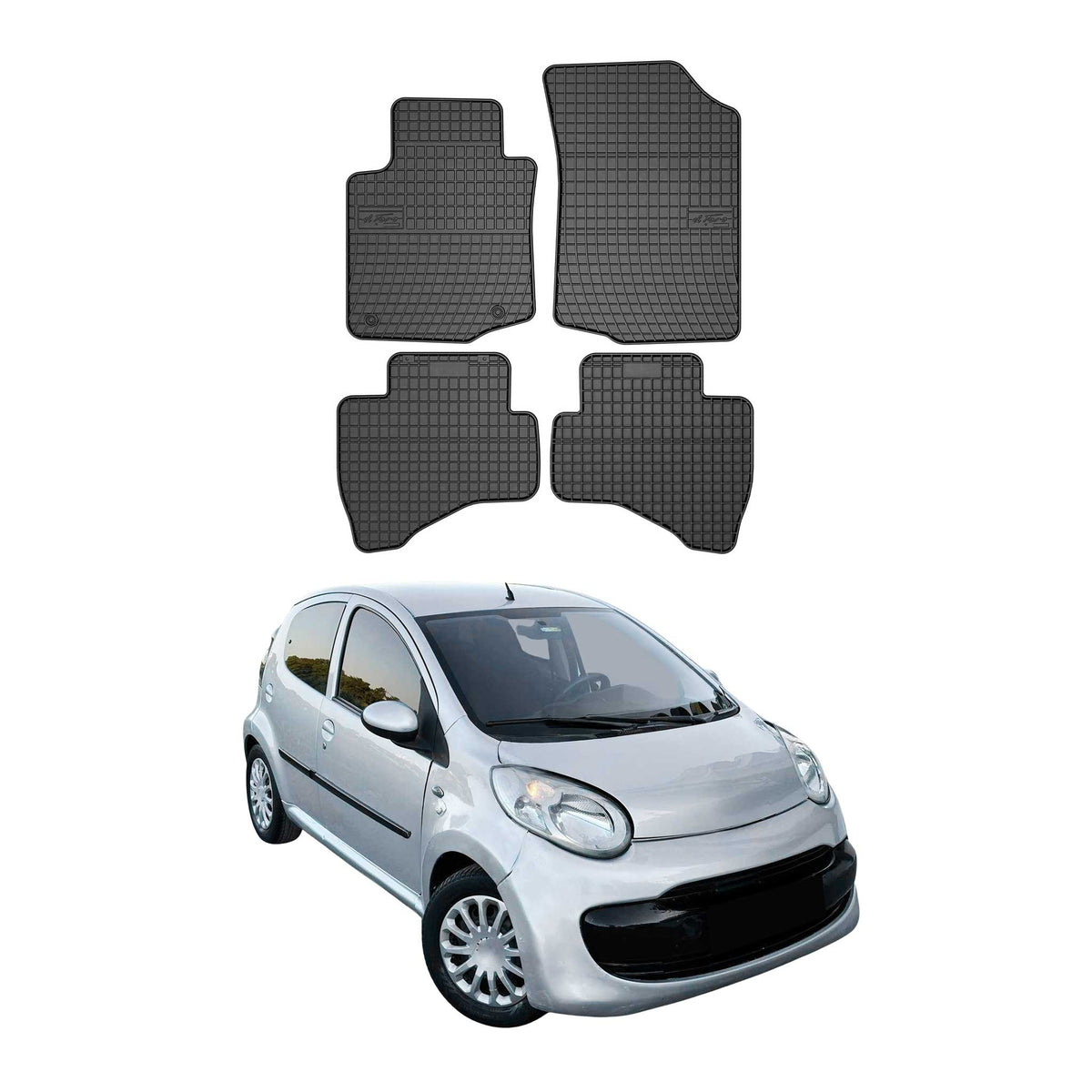 OMAC Alfombrillas De Coche para Citroen C1 2005-2014 Negro Goma 4Pza