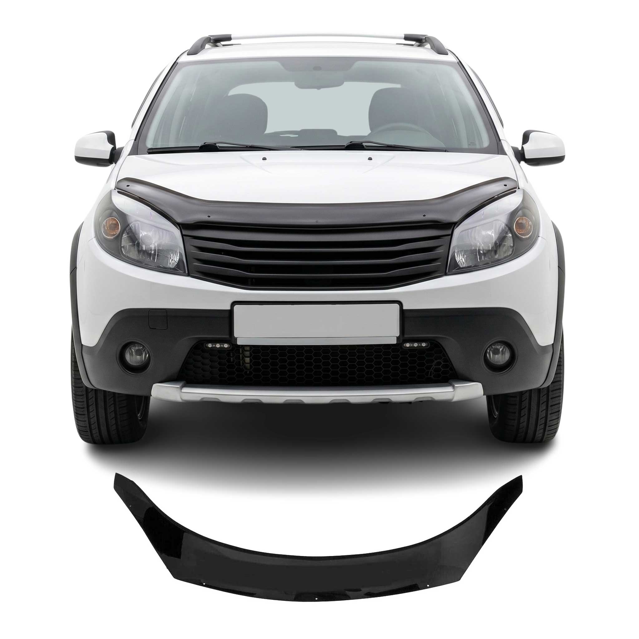 Deflector de Capó para Dacia Sandero 2008-2012 Oscuro Brillante Acrílico