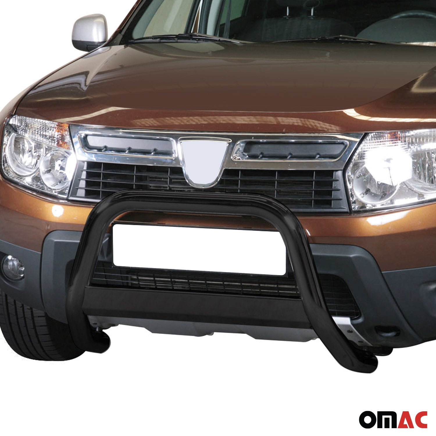 Bull Barra Frontal para Dacia Duster 2010-2017 Negro Brillante Acero 1Pza