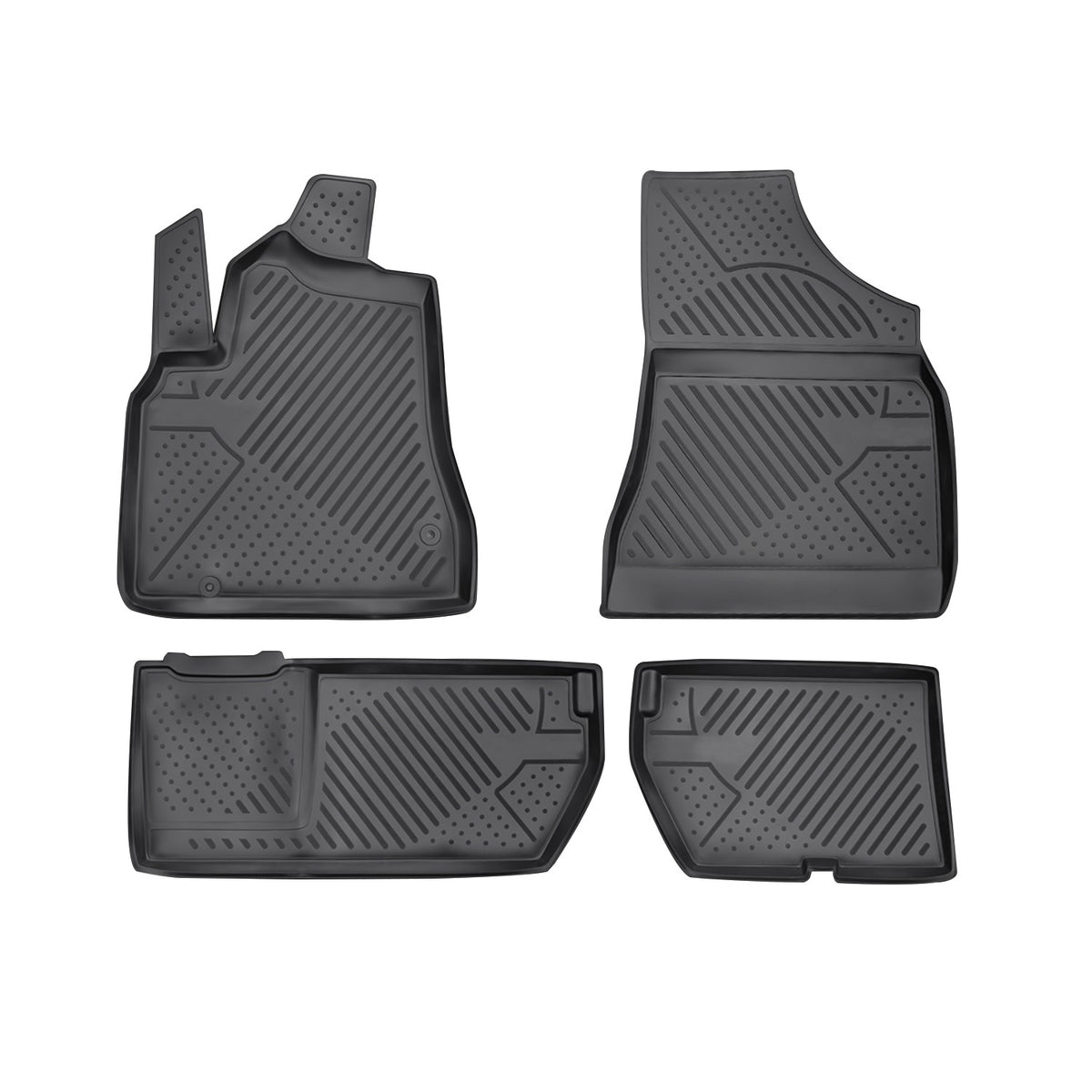 OMAC Alfombrillas De Coche para Peugeot Partner Tepee 2008-2018 Negro 4Pza