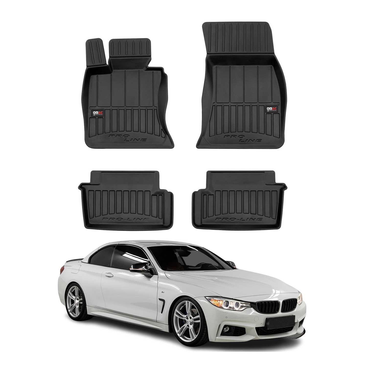 OMAC Premium Alfombrillas De Coche para BMW Serie 4 F33 Cabrio 2013-2020 Goma 4x