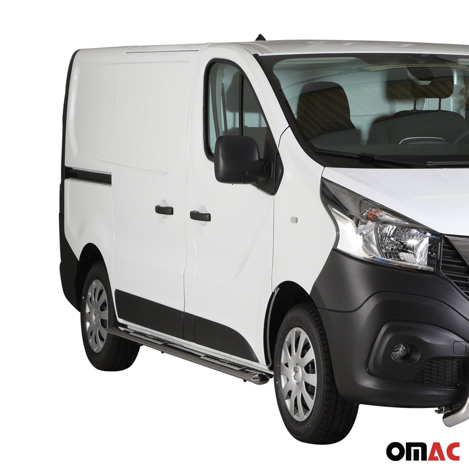 Par de Estribos Barras Laterales para Nissan NV300 2014-2021 Corto Plata Acero