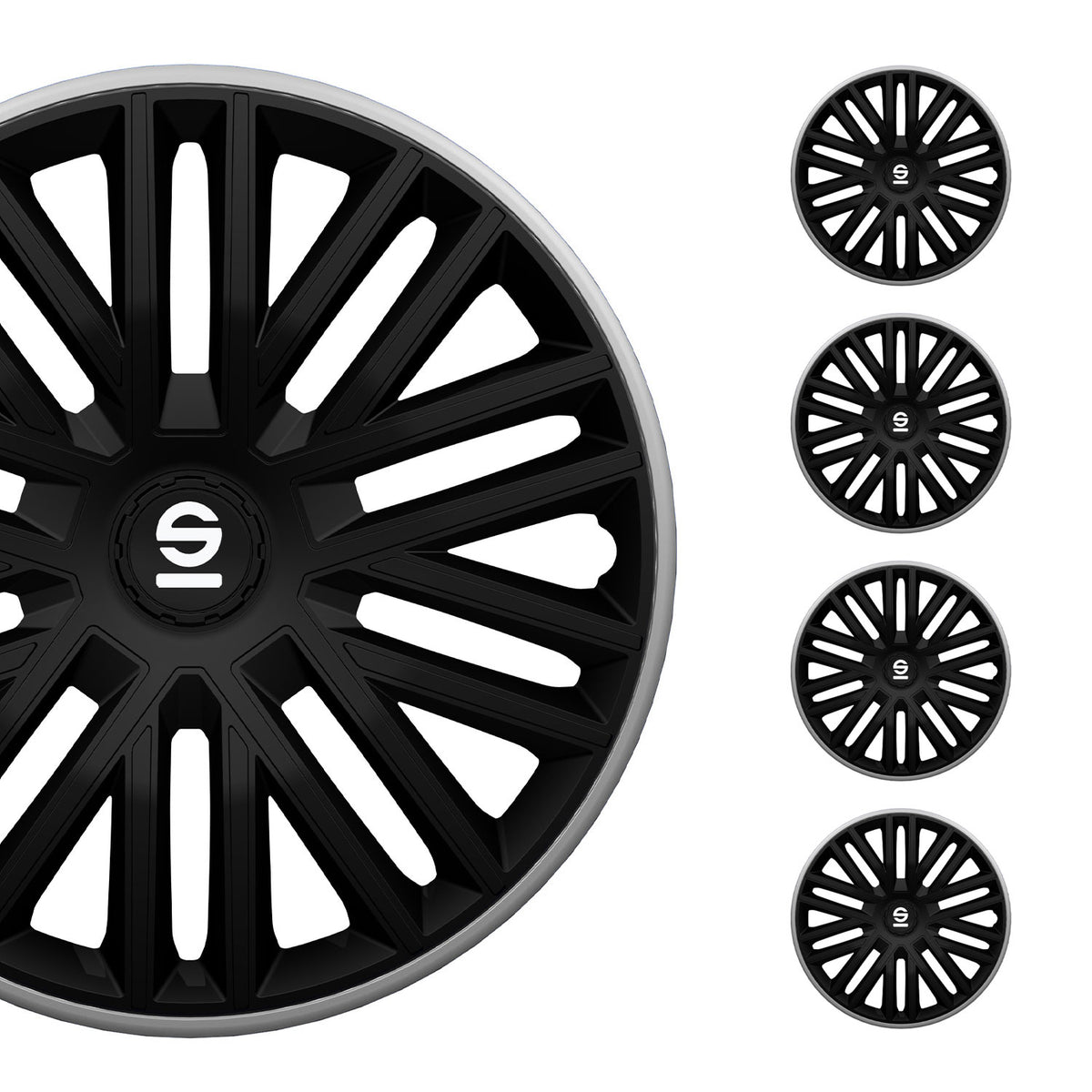 Sparco Bergamo Tapacubos 15 Pulgadas Universal Gris Negro ABS Plástico