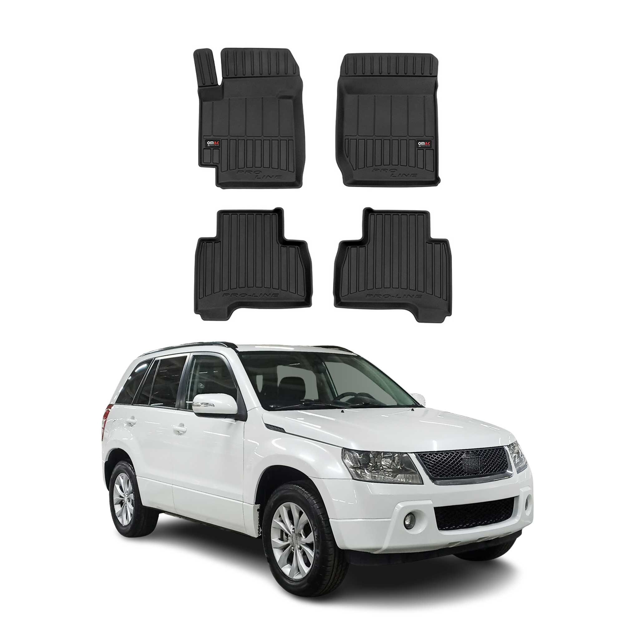OMAC Premium Alfombrillas De Coche para Suzuki Grand Vitara 2005-2014 Goma 4x