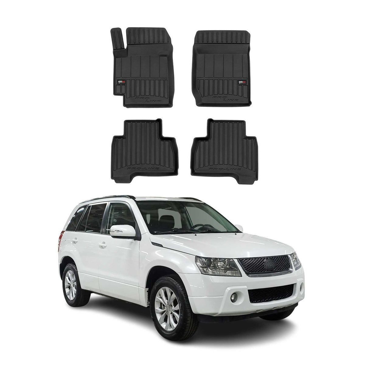 OMAC Premium Alfombrillas De Coche para Suzuki Grand Vitara 2005-2014 Goma 4x