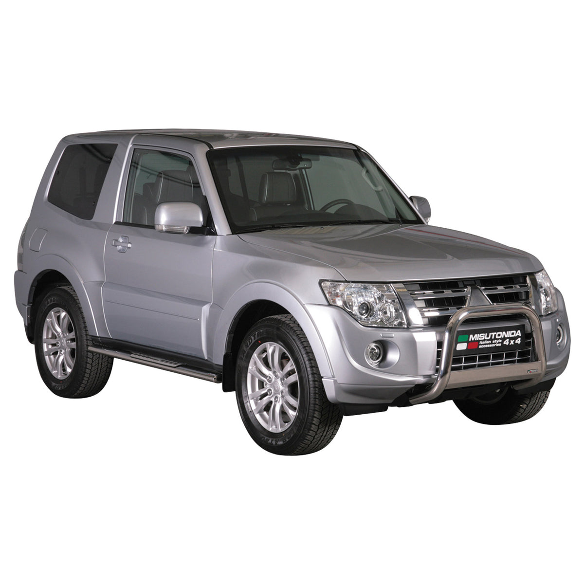 Bull Barra Frontal para Mitsubishi Pajero 2012-2018 Plata Brillante Acero