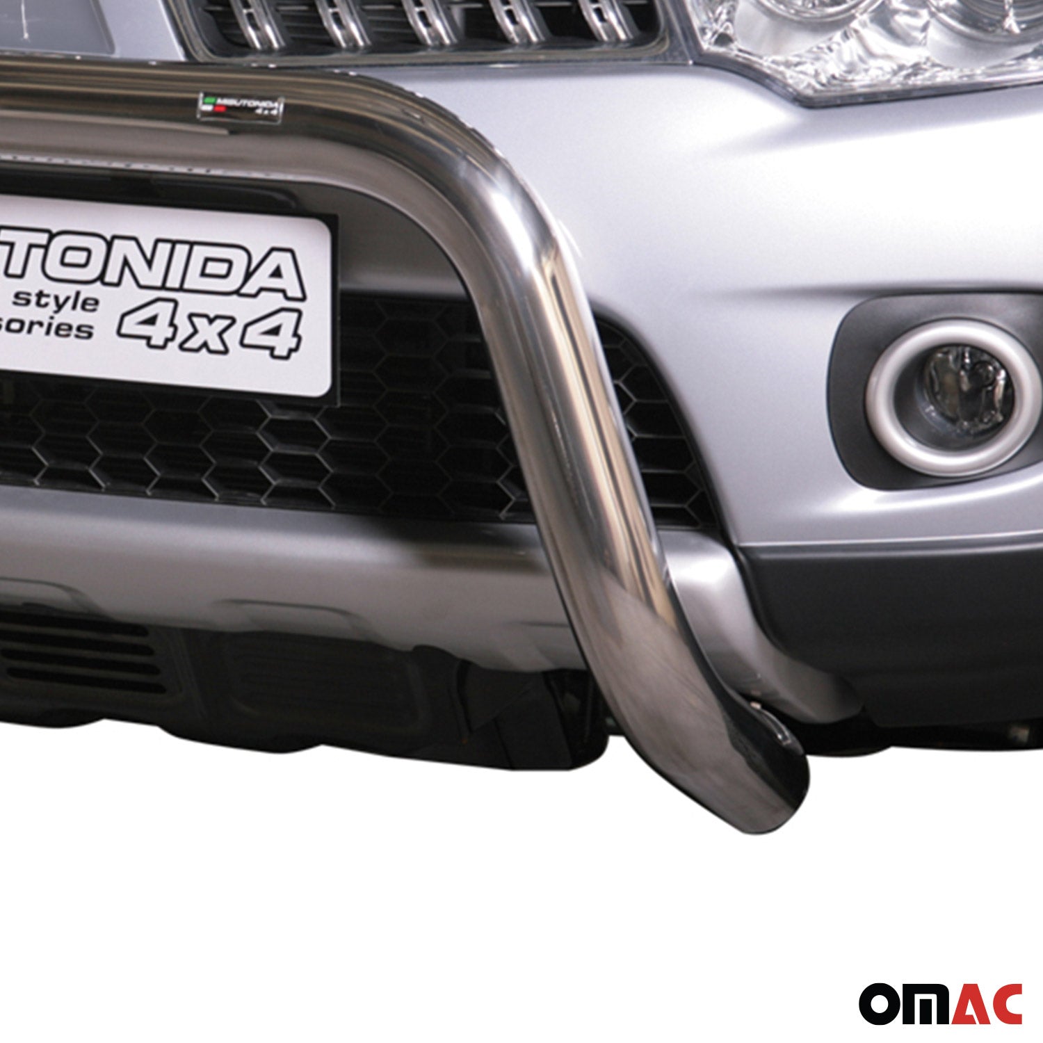 Bull Barra Frontal para Mitsubishi L200 2010-2015 Plata Brillante Acero