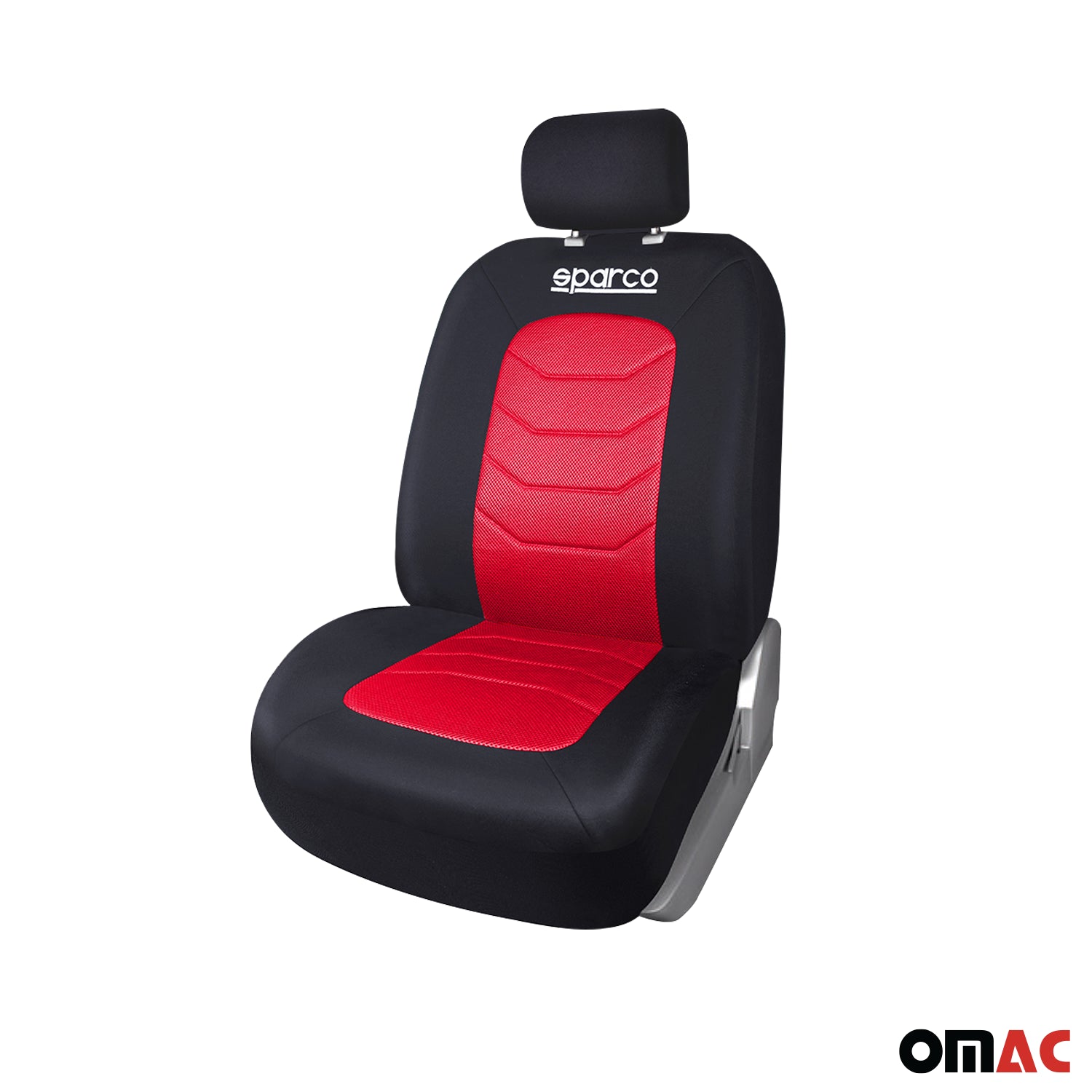Sparco Funda de Asiento Universal Negro Rojo Poliéster Delantero Trasero