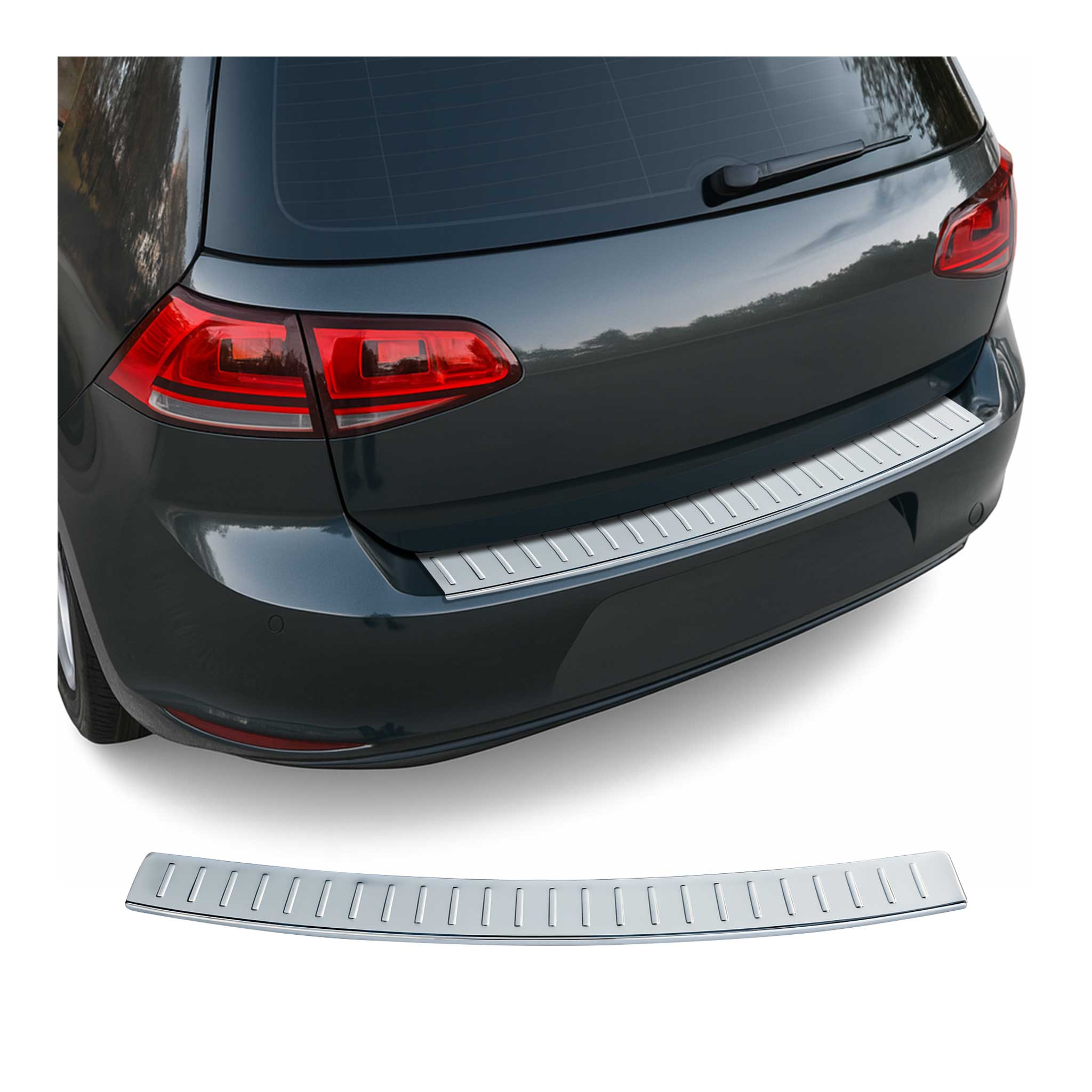 Protector Parachoques para VW Golf VII Sportsvan 2013-2019 Plata Brillante Acero