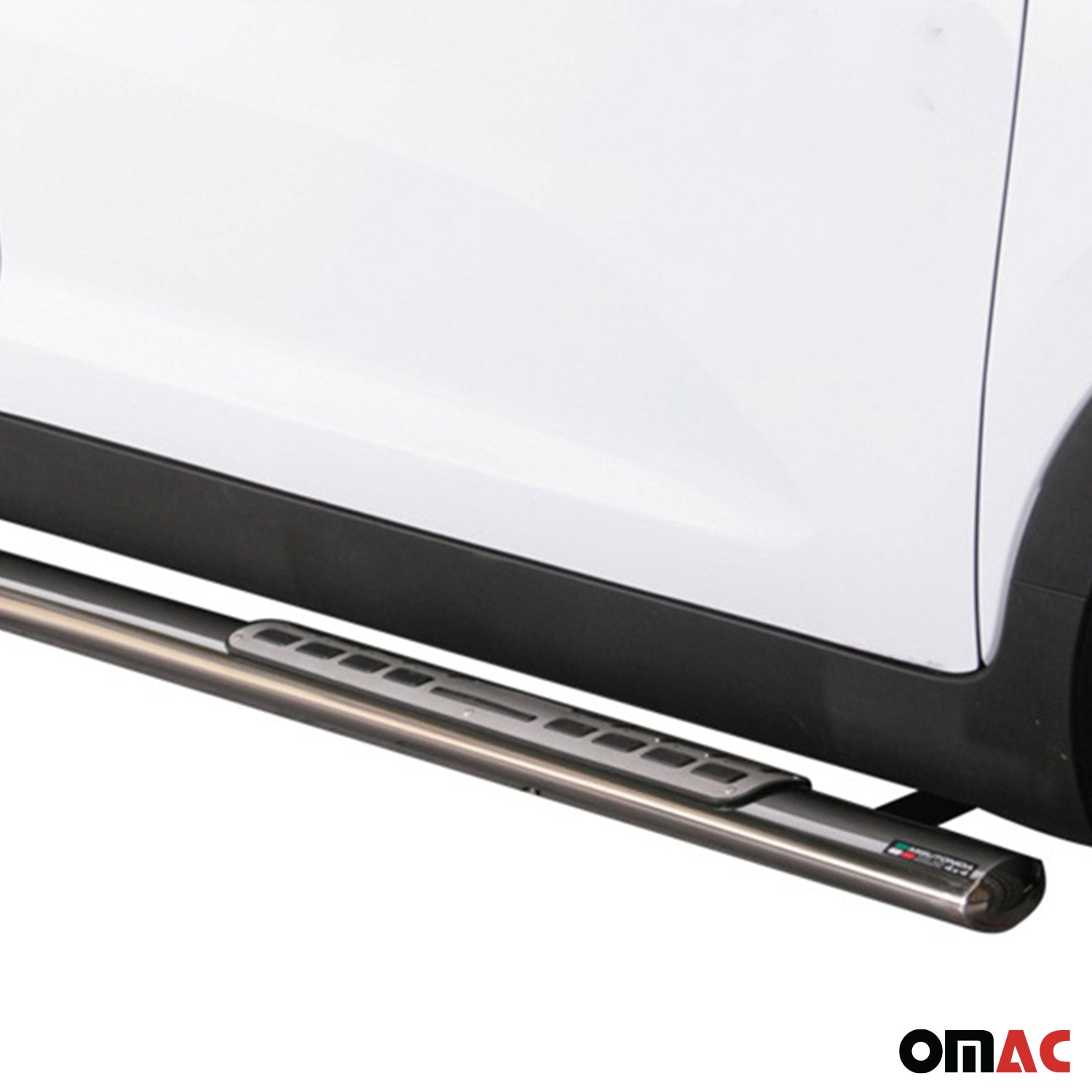 Par de Estribos Barras Laterales para Kia Sportage 2010-2015 Plata Acero 2x