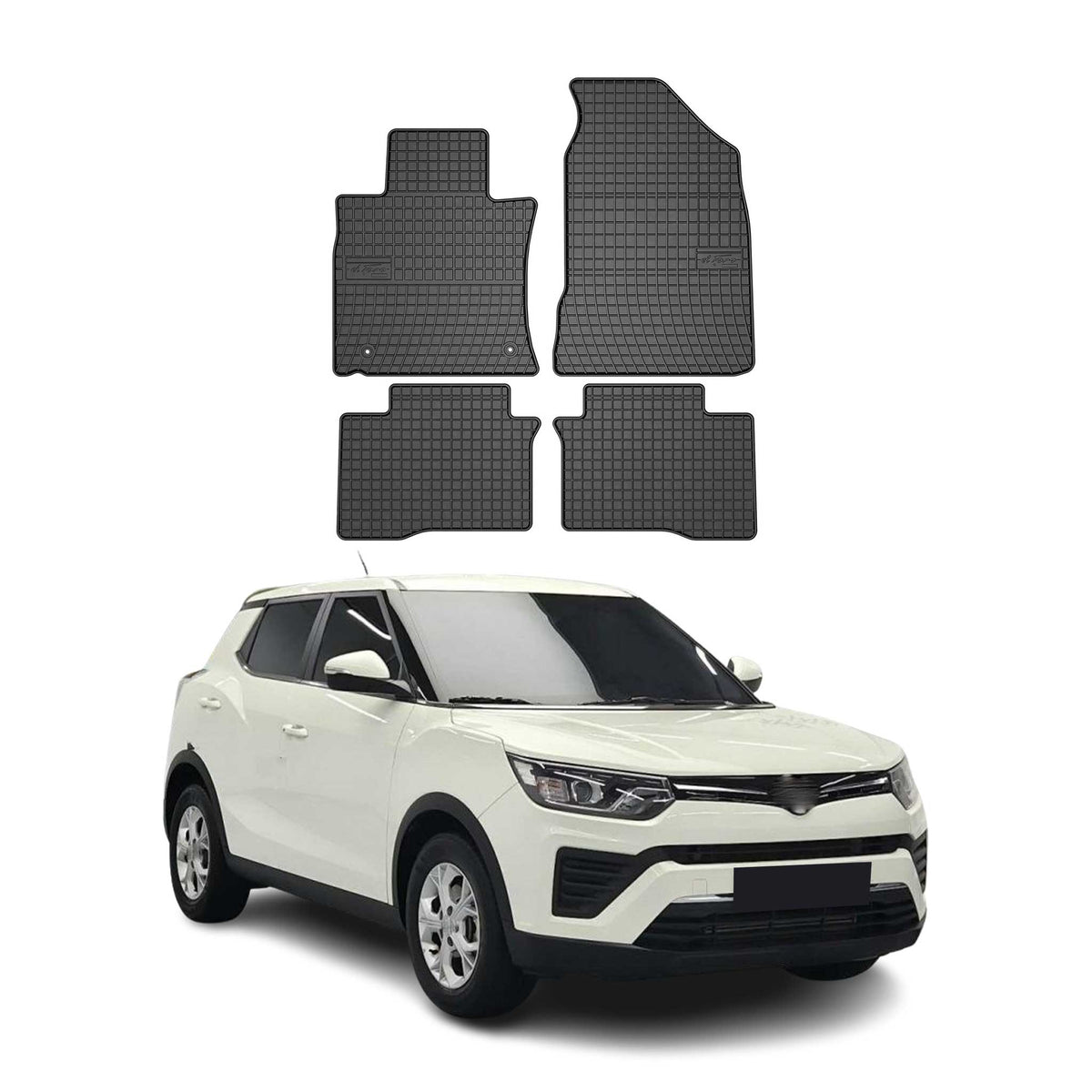 OMAC Alfombrillas De Coche para Ssangyong Tivoli 2015-2020 Negro Goma 4Pza