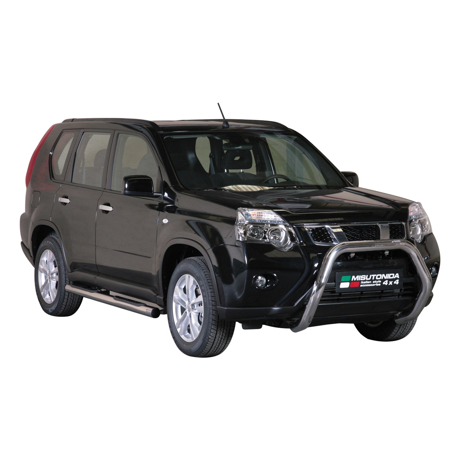 Bull Barra Frontal para Nissan X-Trail 2011-2014 Plata Brillante Acero