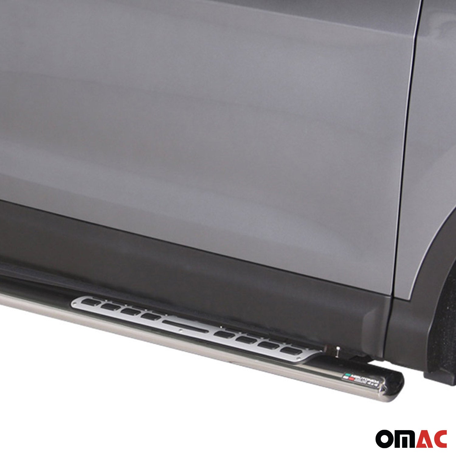 Par de Estribos Barras Laterales para Nissan Qashqai 2014-2021 Plata Acero 2x