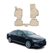 OMAC Alfombrillas De Coche para VW Passat B8 2014-2021 Beige Goma TPE 4Pza