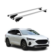 Menabo Barras de Techo Coche Baca para Ford Focus Active 2019-2025 Gris Alu 2Pza