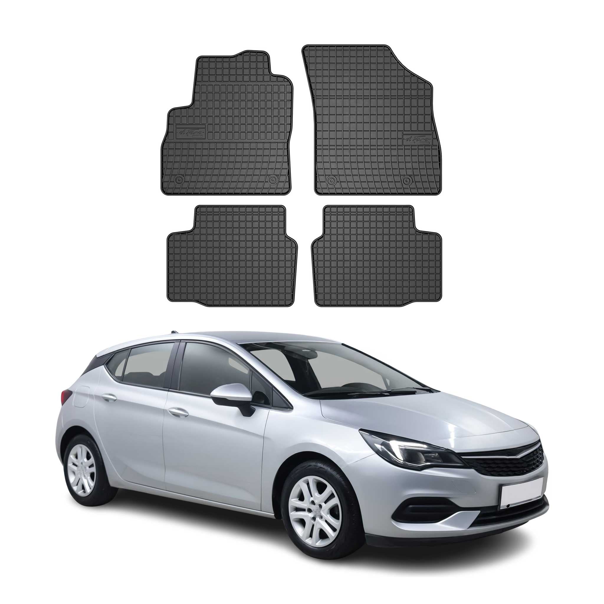 OMAC Alfombrillas De Coche para Opel Astra K 2015-2021 Negro Goma 4Pza