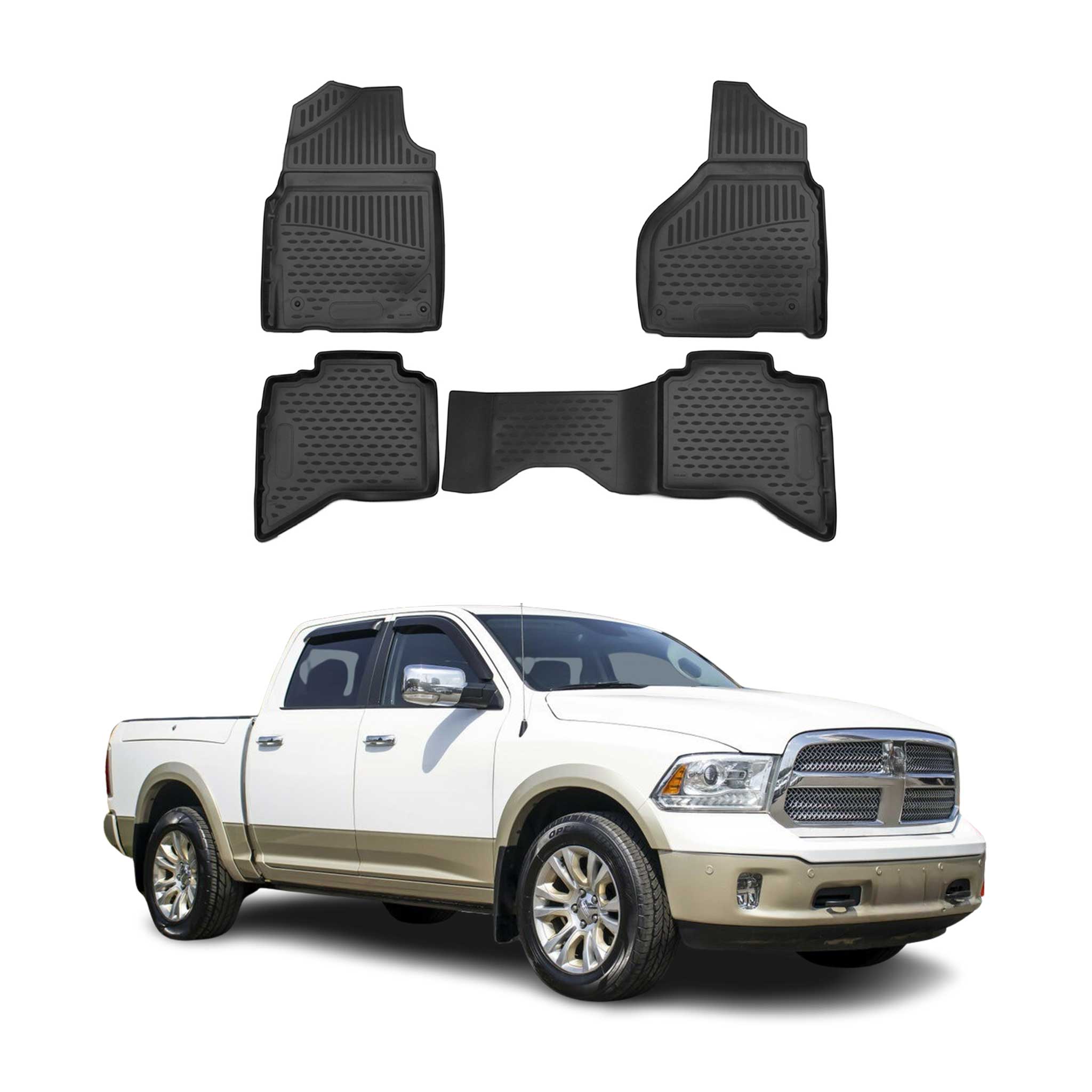 OMAC Alfombrillas De Coche para Dodge RAM 1500 2500 3500 Quad Cab 2012-2018 4x