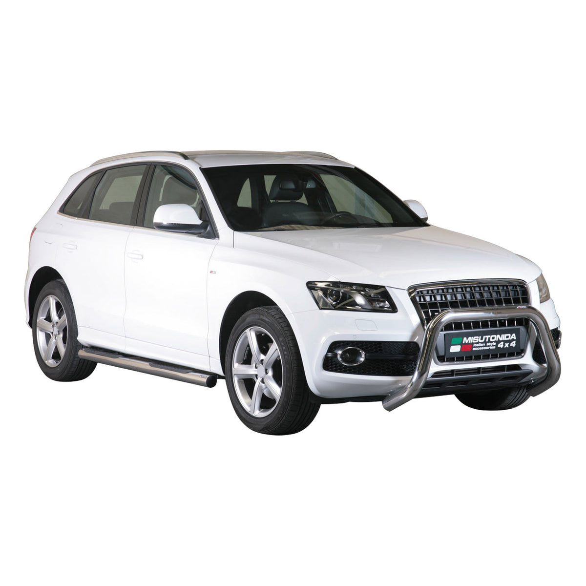 Bull Barra Frontal para Audi Q5 2008-2015 Plata Brillante Acero