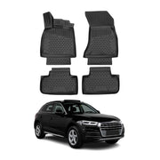 OMAC Alfombrillas De Coche para Audi Q5 FY 2017-2024 Negro Goma TPE 4Pza