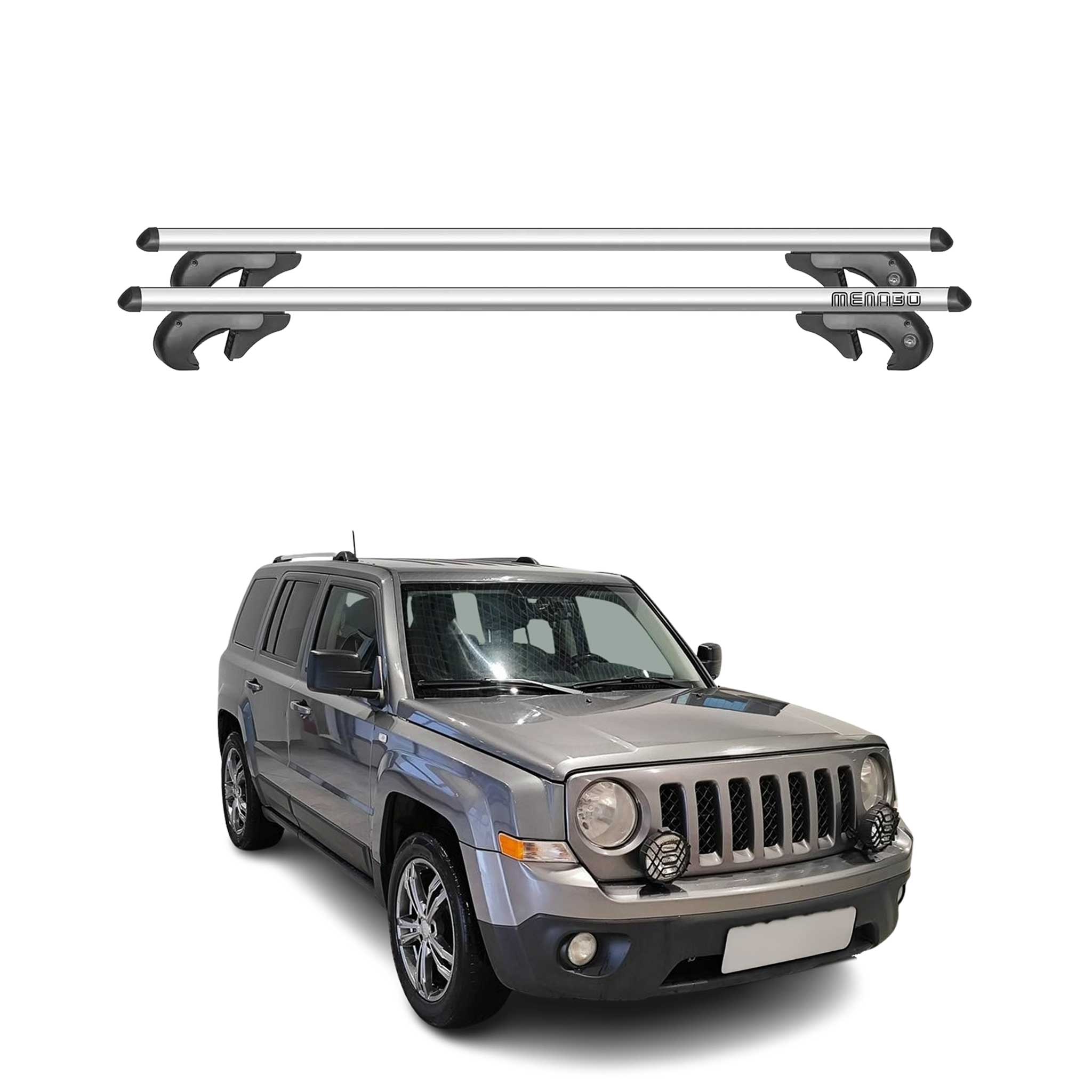 Menabo Barras de Techo Baca para Jeep Patriot 2007-2012 Gris Aluminio 2Pza